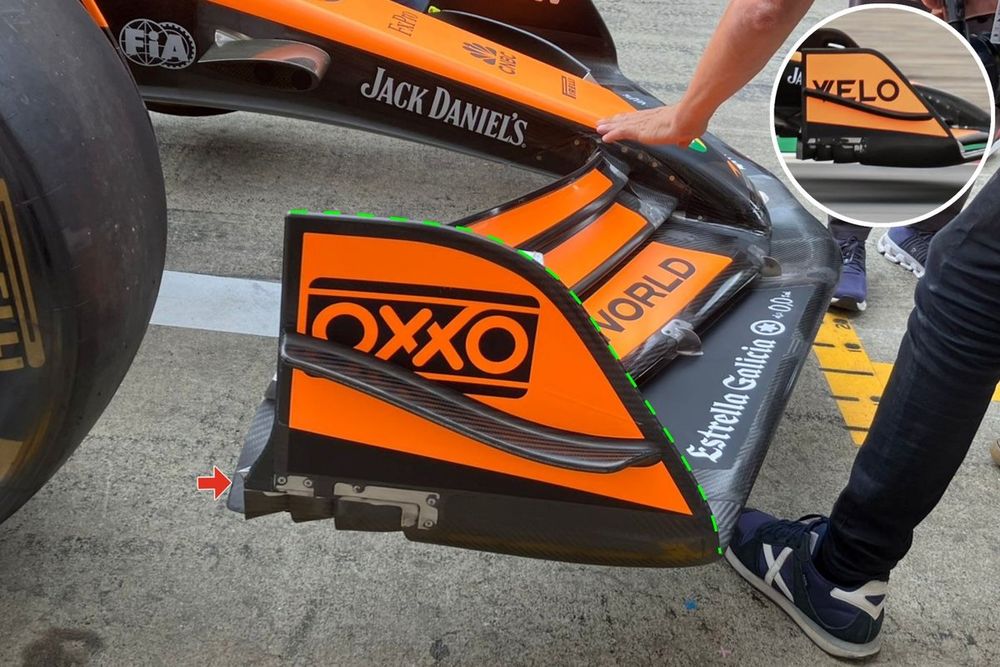 McLaren F1 introduce un nuevo alerón delantero para luchar con Red Bull