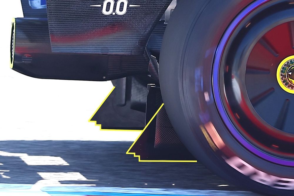 Red Bull RB22: generatori di vortice all'esterno del diffusore