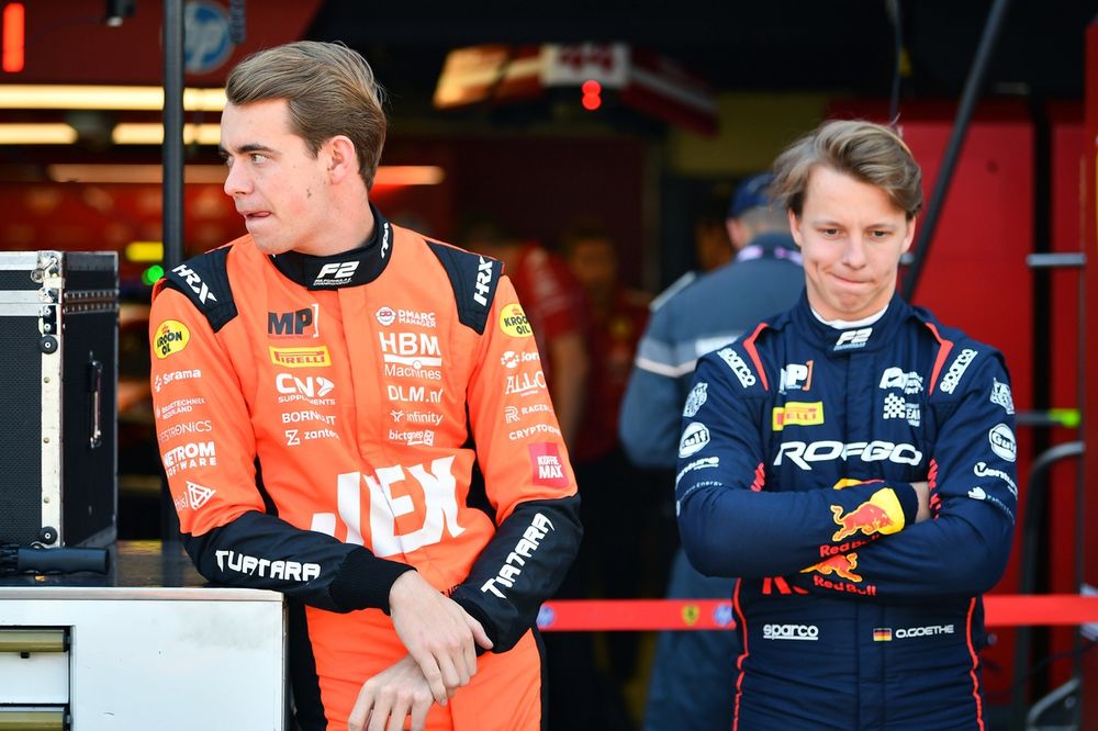 Oliver Goethe (rechts) is de teamgenoot van Richard Verschoor in F1, maar heeft in tegenstelling tot de Nederlander een link met een F1-team.