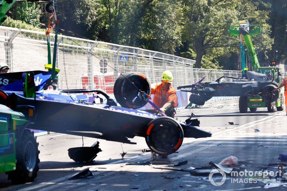 Six cars were eliminated in horrifying pileup on the Rome street track in 2023
