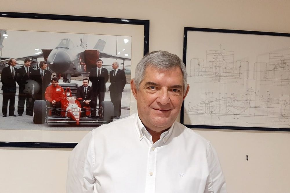 The first Dallara F1 car was devised in a hurry by Rinland, pictured with the original sketches framed in his office, which meant a Plan B was required for Rio
