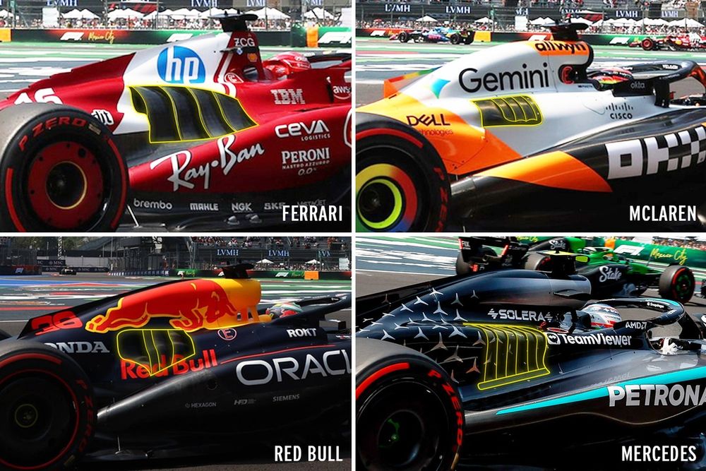 Confronto aperture laterali in Messico: McLaren abbina aperture minime a uno sfogo in coda ristretto