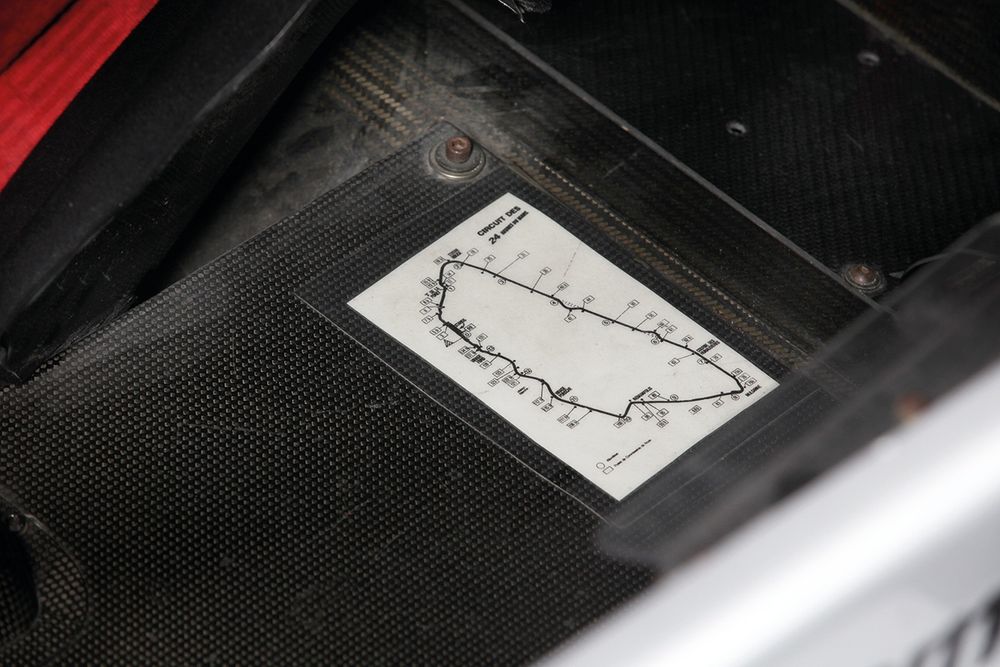 Le Mans track map 
prominent on the 
‘passenger’ side (Chassis #404 pictured)