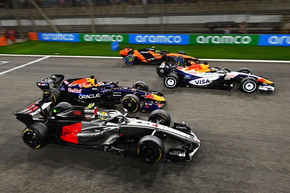 Lando Norris, McLaren, Max Verstappen, Red Bull Racing, Gabriel Bortolito, Audi F1 Team, Arvid Lindblad, Racing Bull