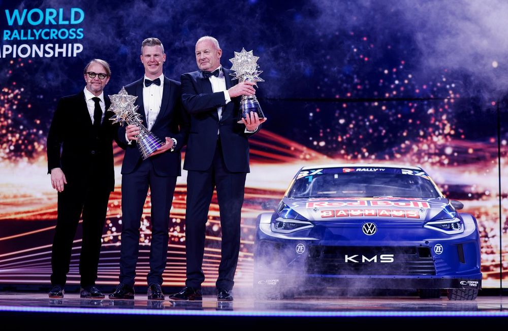 Peter Solberg with Johan Kristoffersson, FIA World Rallycross Championship - Champion and Tommy Kristoffersson, Kristoffersson Motorsport, FIA World Rallycross Championship - Team