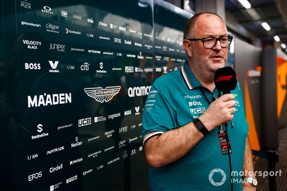 Tom McCullough, Performance Director, Aston Martin F1 Team, gives an interview