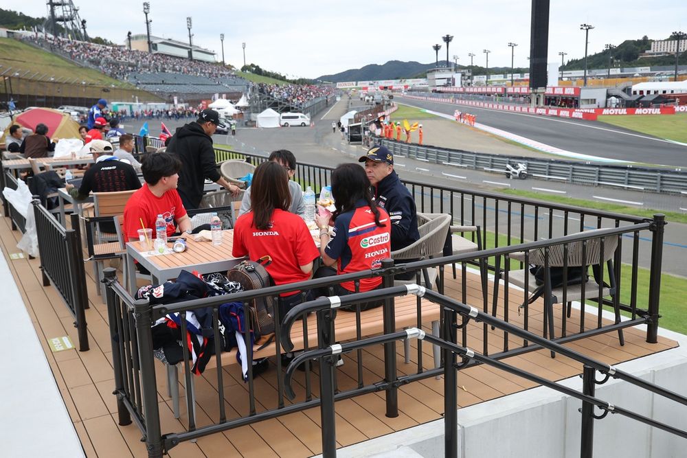 A new spectator area has been installed where the banking previously stood