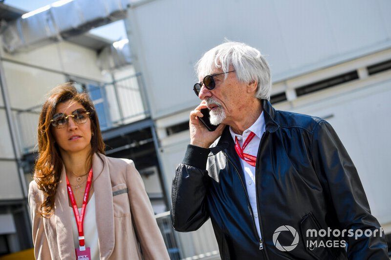 Bernie Ecclestone, Chairman Emiritus of Formula 1 and his wife Fabiana