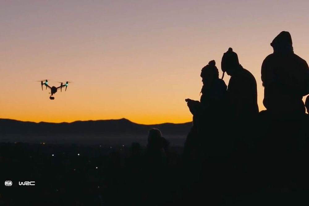 Drones are used to film every WRC stage