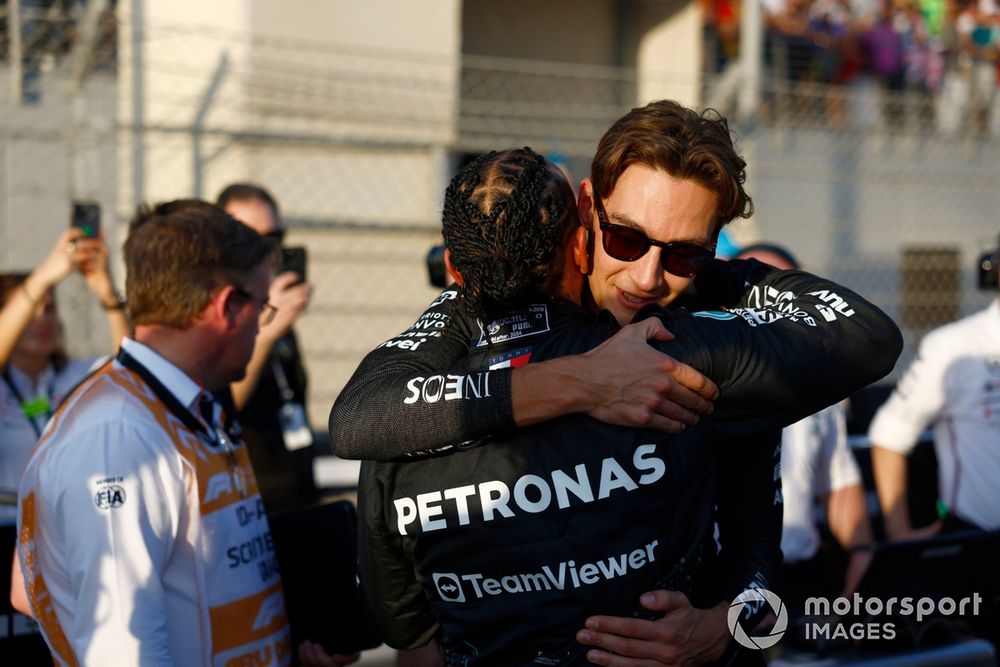 Lewis Hamilton, Mercedes-AMG F1 Team, George Russell, Mercedes-AMG F1 Team, on the grid
