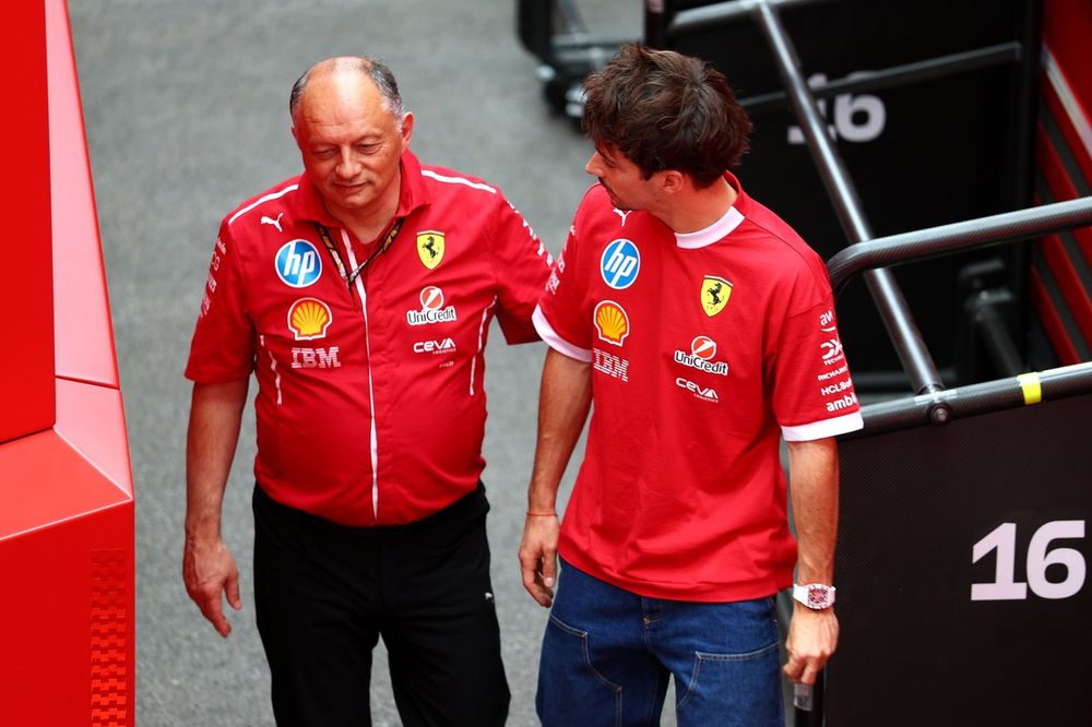 Frederic Vasseur, Team Principal della Scuderia Ferrari con Charles Leclerc