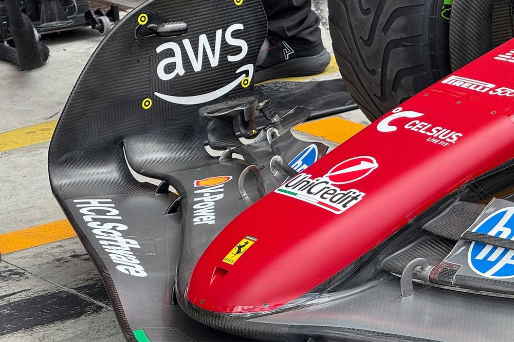 Ferrari SF-25: here is the out wash effect of the front wing