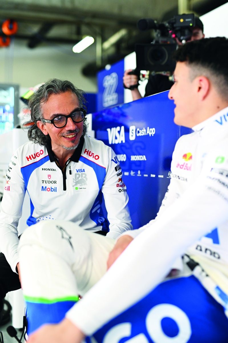 Team principal Mekies, with Hadjar, was once a Minardi/Toro Rosso race engineer