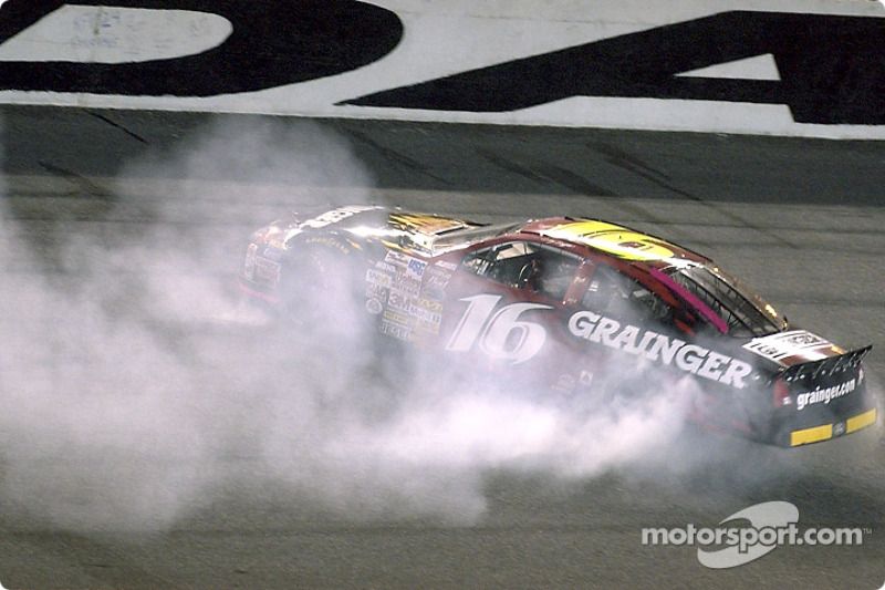Greg Biffle celebrates first Cup win