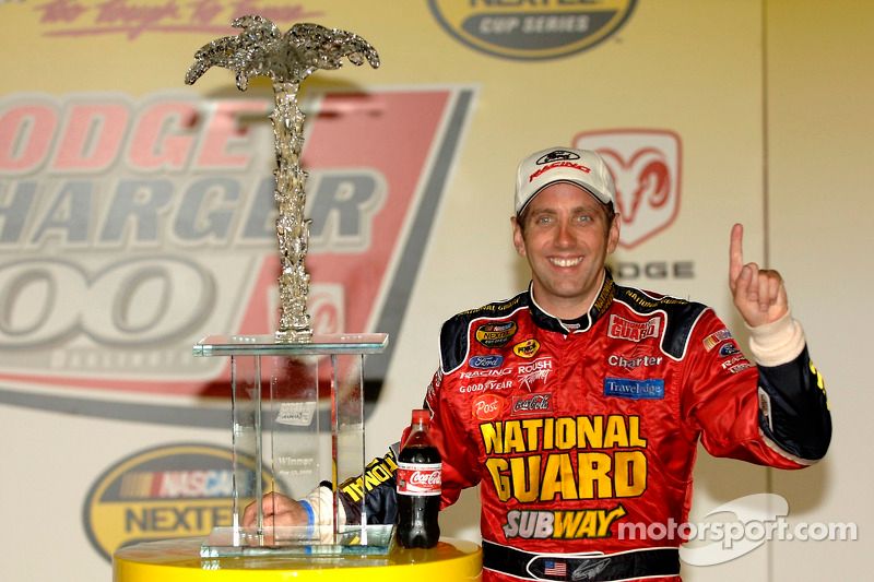 Victory lane: race winner Greg Biffle celebrates Southern 500 win