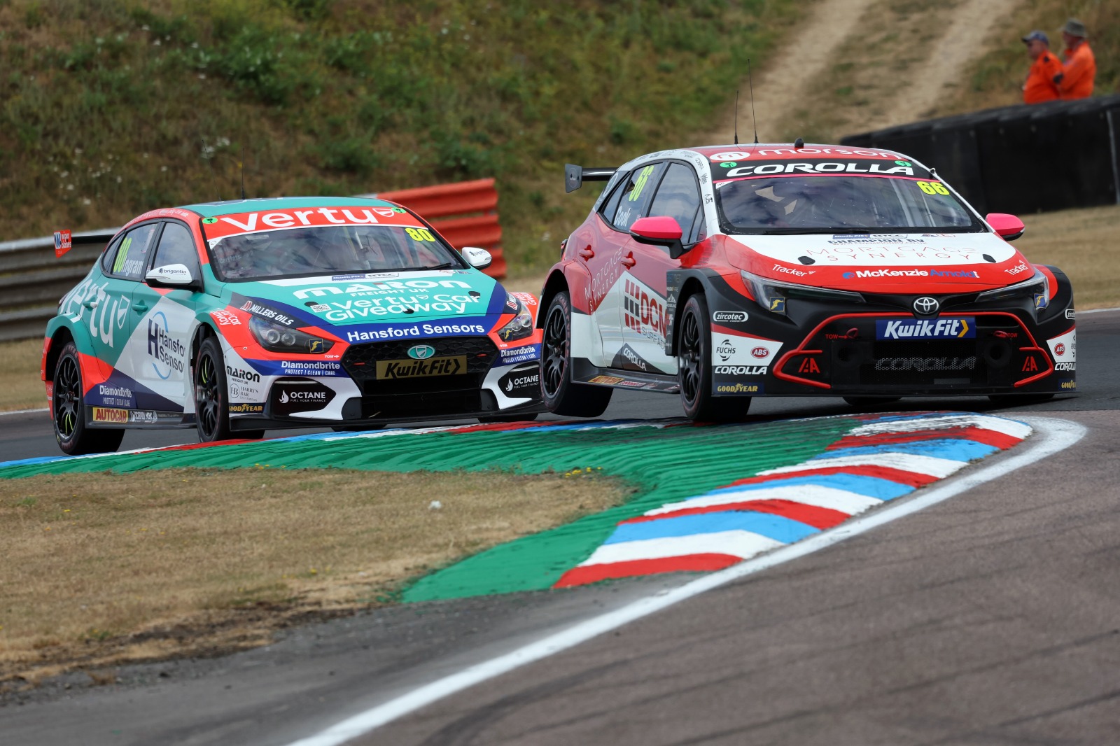 Ingram copped a penalty for skipping the chicane after a battle with Cook