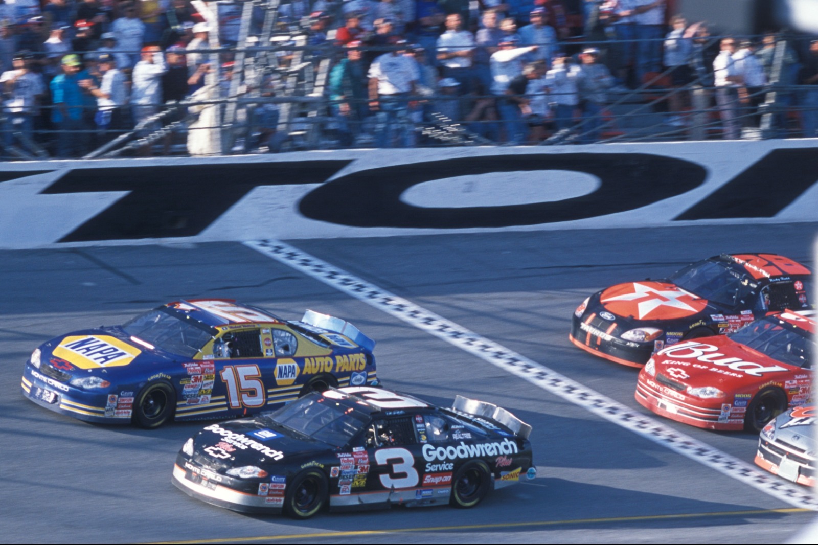 Michael Waltrip and Dale Earnhardt side-by-side