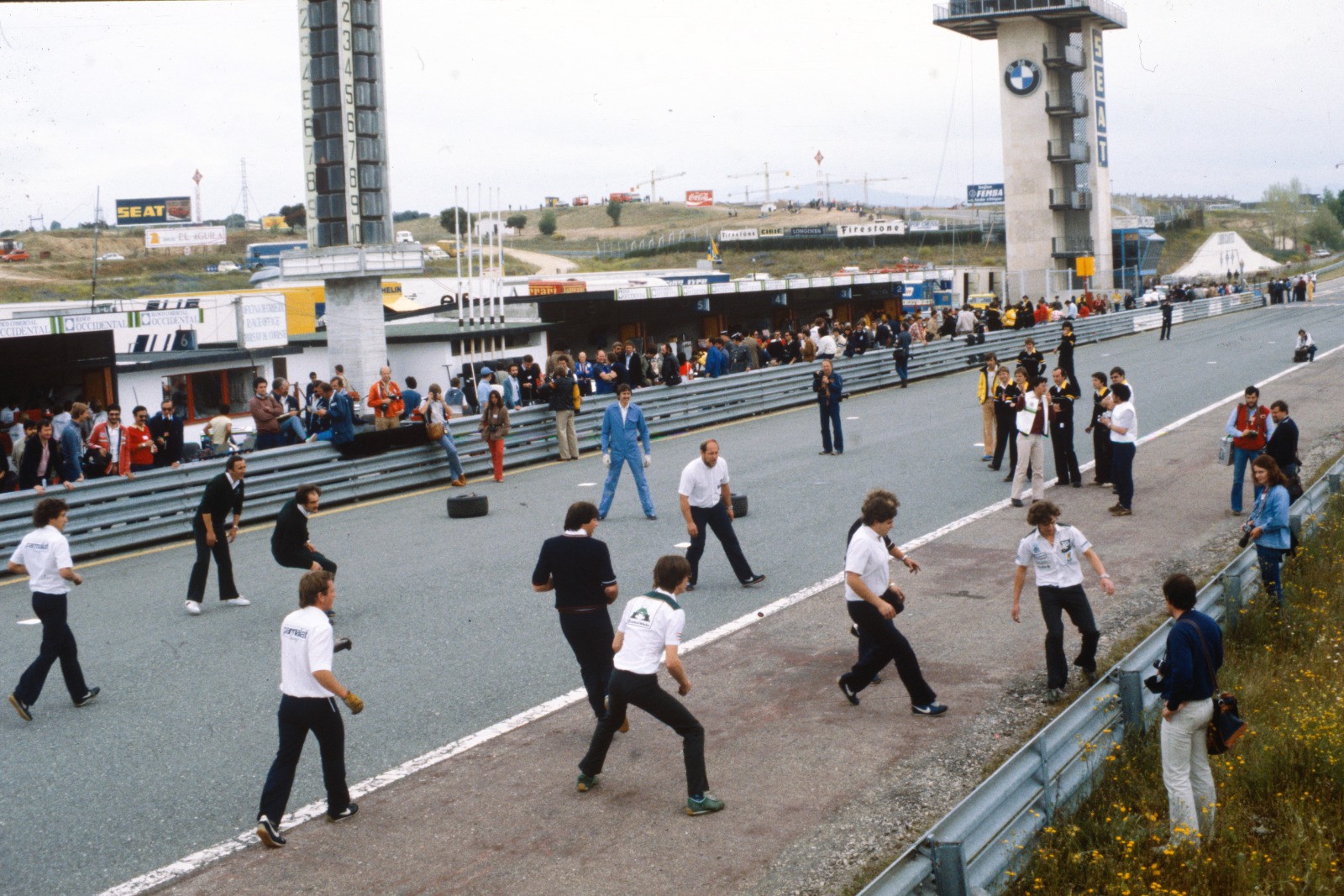 Football match at Jarama between mechanics of F1 teams