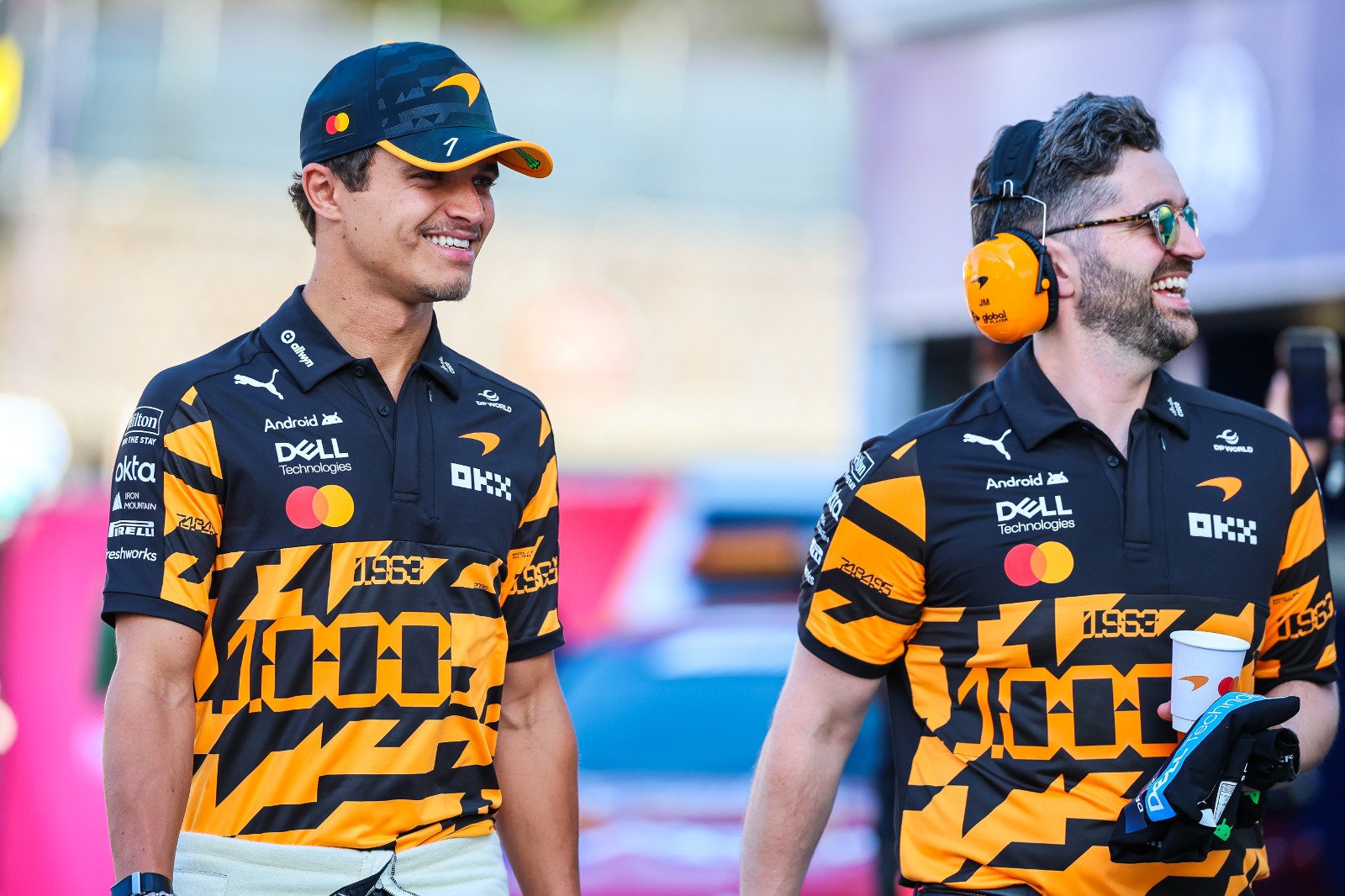 Lando Norris, seen here with long-time performance coach Jon Malvern, has been a vocal advocate of mental health awareness