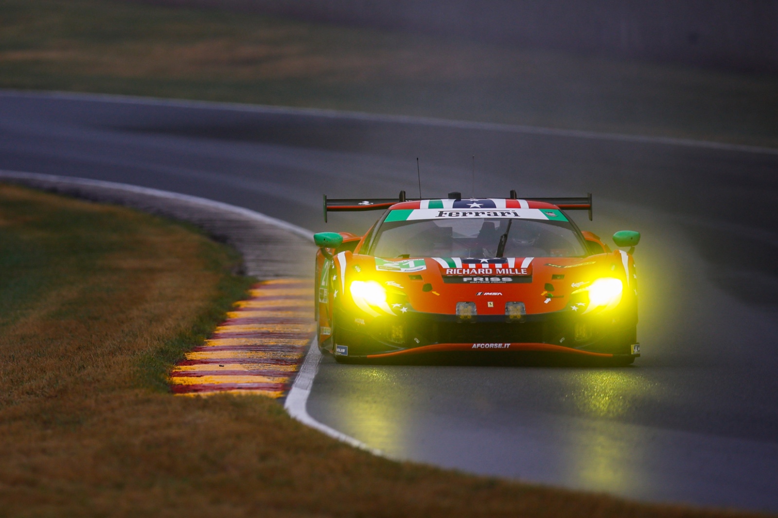 ELKHART LAKE, WISCONSIN - AUGUST 1: #21: Af Corse USA, Ferrari 296 GT3 EVO, GTD in practice: Simon Mann, Lilou Wadoux Ducellier, Antonio Fuoco during the IMSA WeatherTech SportsCar Championship Motul SportsCar Endurance Grand Prix at Road America on August 1, 2026 in Elkhart Lake, Wisconsin