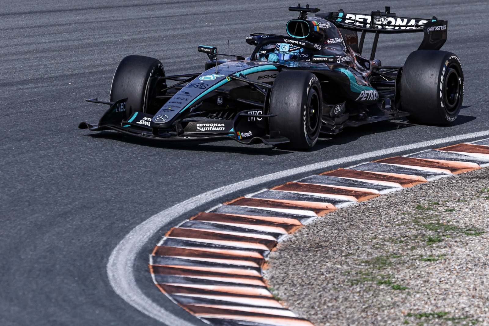 Russell won the sprint race from pole at Zandvoort but was a distant third in the grand prix