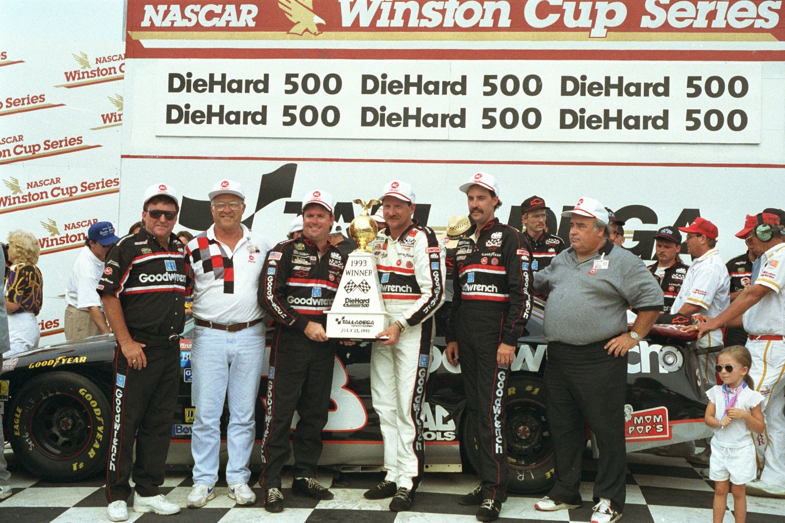 Dale Earnhardt Sr. after 1993 NASCAR Cup win at Talladega