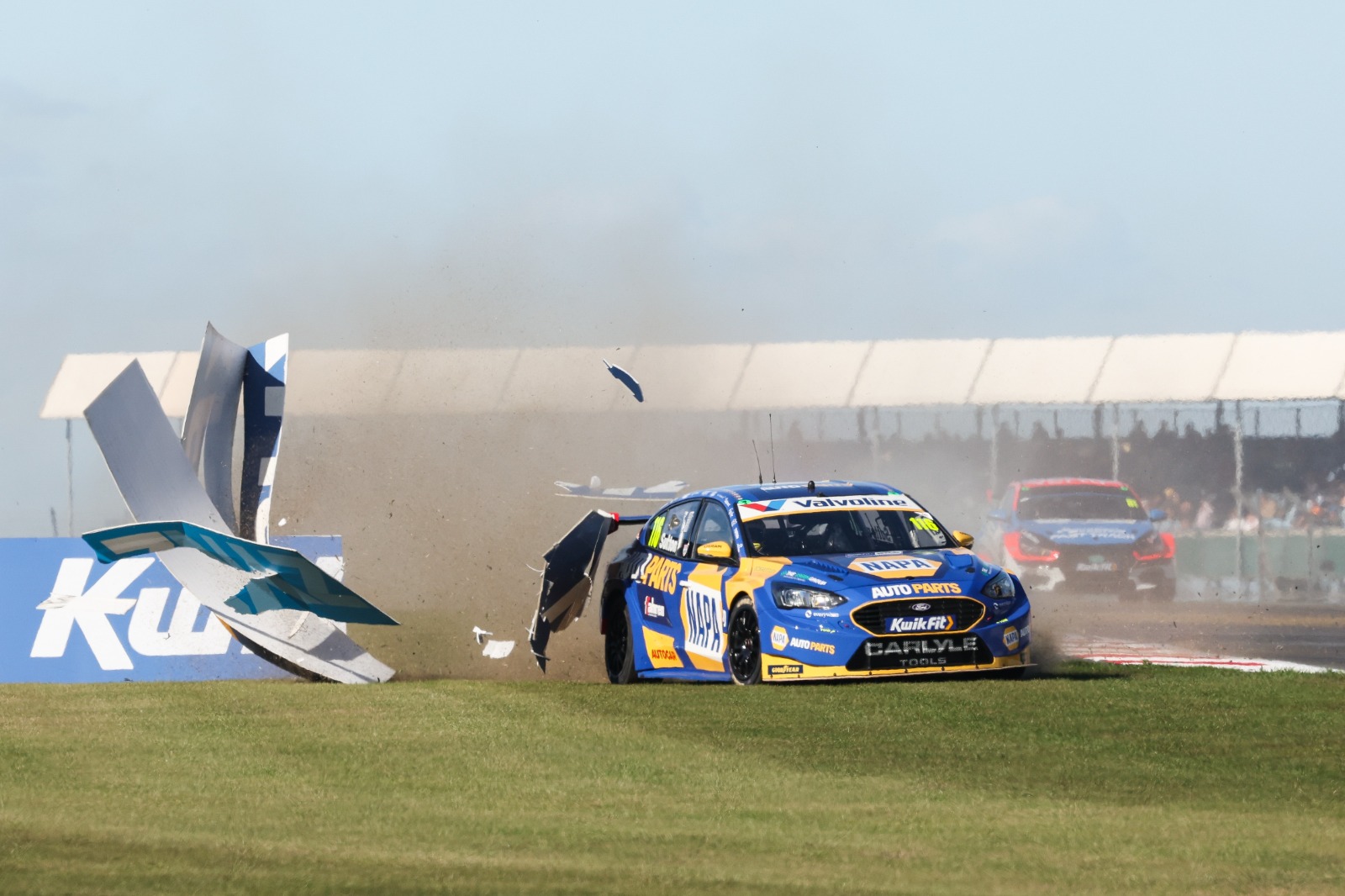 The weekend didn't start smoothly for Sutton as he goes off after contact during the qualifying race
