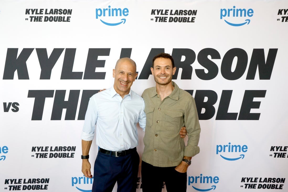 Kyle Larson and Tony Kanaan at screening of documentary  