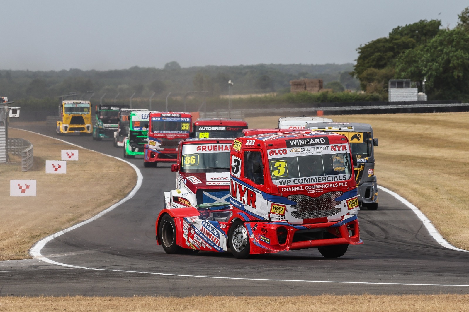 Powell won two British Truck races on the road but lost the first of those victories for breaking the speed limit